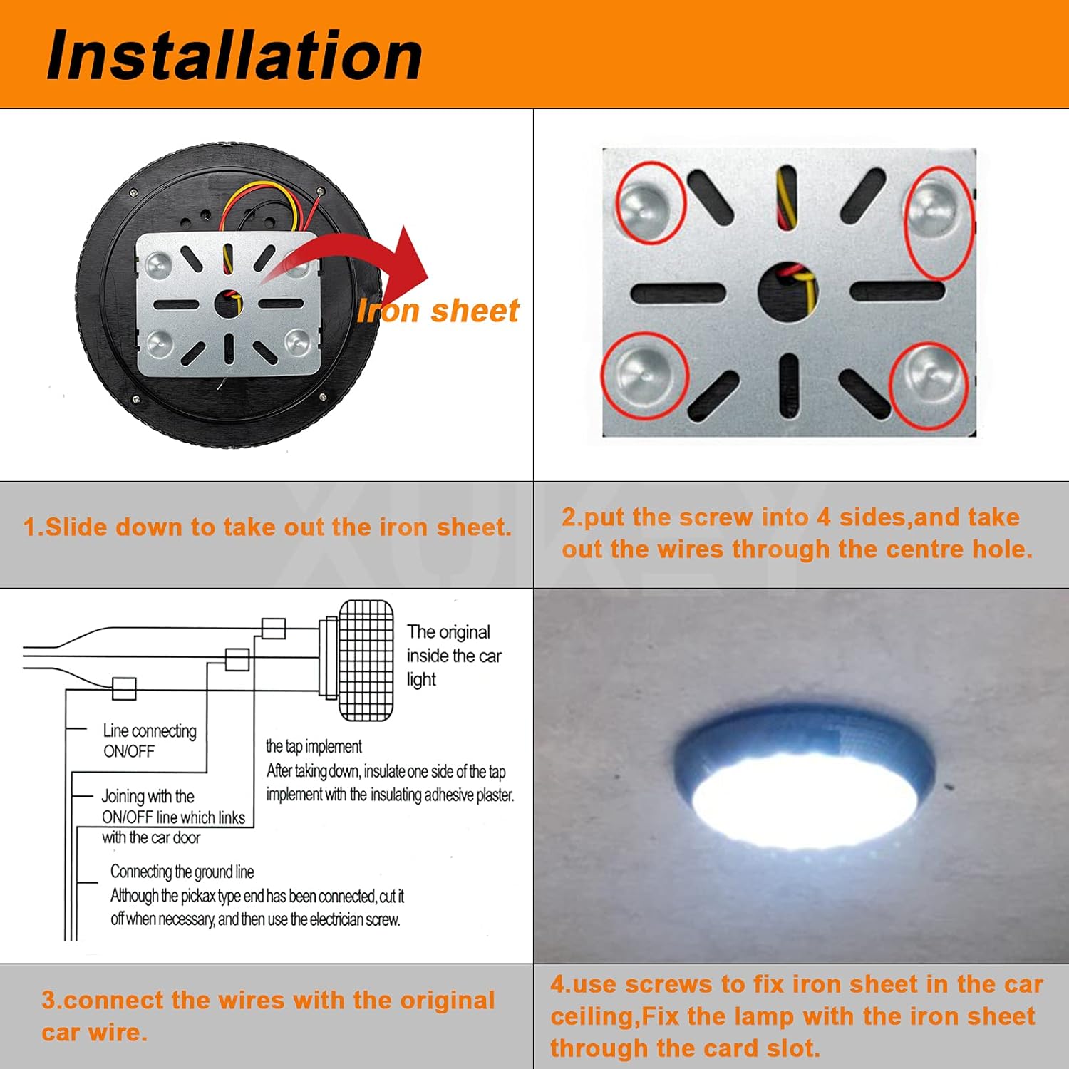 4Pcs RV Interior Light, 12V 46LED Ceiling Dome Roof Light, Caravan Interior Lighting With ON/OFF Switch, Interior Spot Lights for Campervan, Motorhome, Vehicle, Trailer, Boat