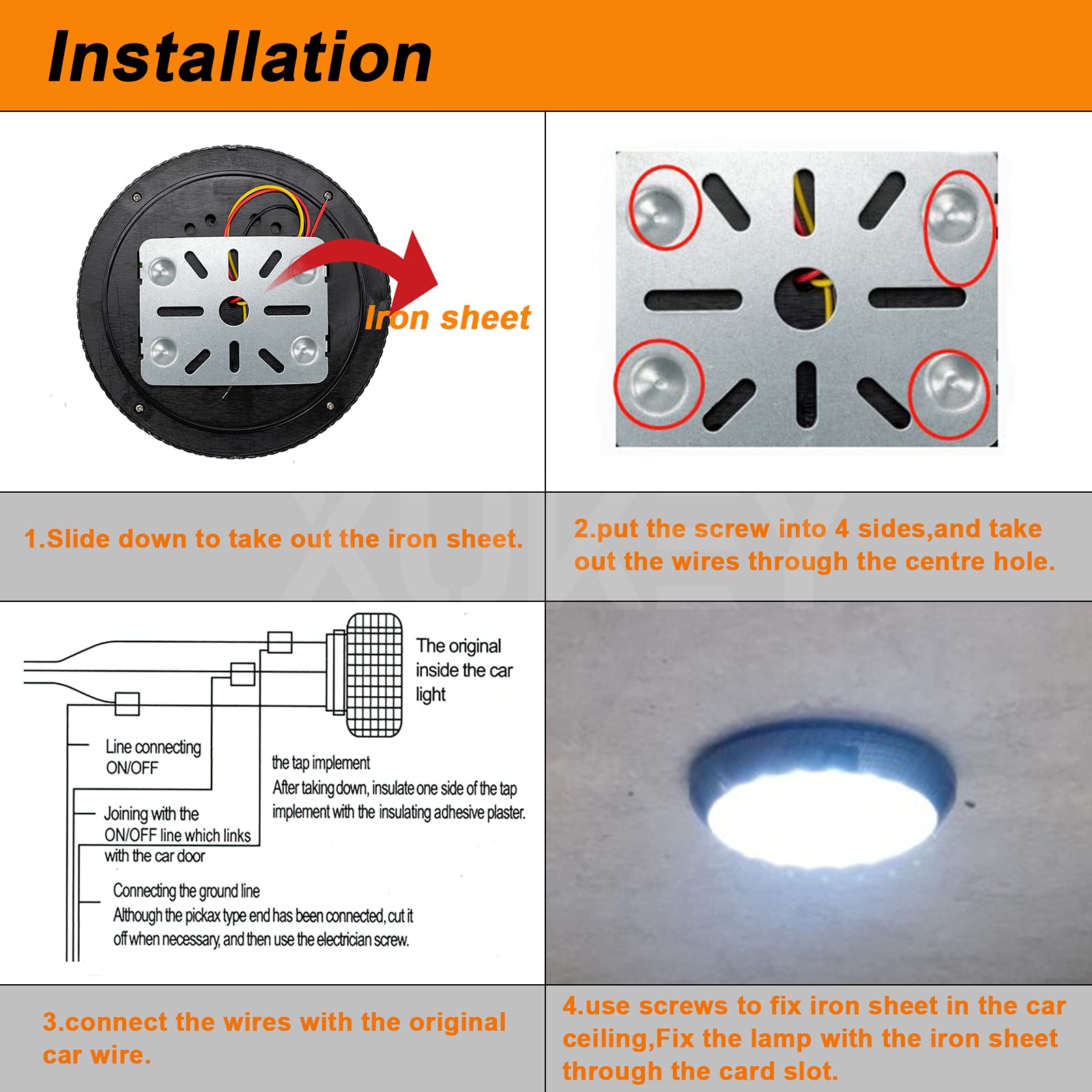 4 luci per interni camper, 12 V, 46 LED, luce a cupola per tettuccio, illuminazione interna per roulotte con interruttore ON/OFF, luci spot per interni per camper, veicoli, rimorchi, barche