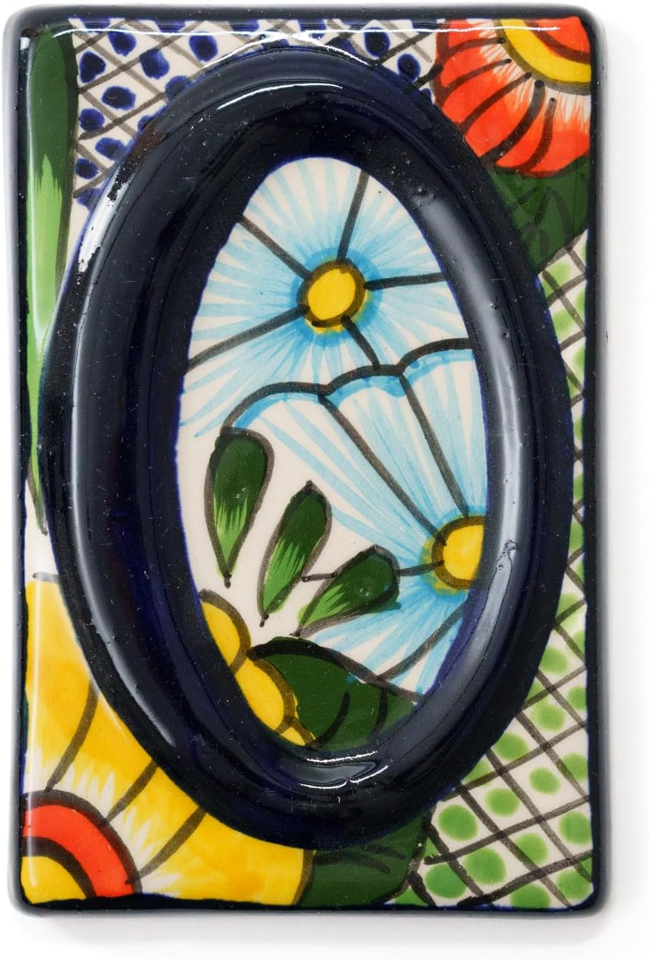 Handmade Ceramic Address Number House Numbers Ceramic Tile Mexican Talavera Pottery Wall Art Indoors Outdoor Decor Garden Decor Sign 3.75" x 5.75" (Number 0)