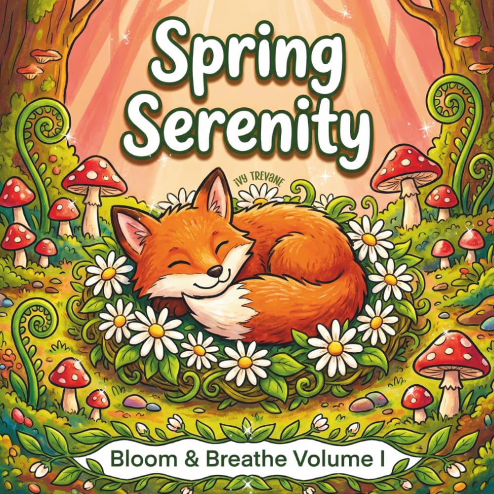 Spring Serenity: An Inspirational Coloring Book for Adults & Teens | 40 Peaceful Scenes with Adorable Animals & Quotes to Fill In! (Bloom & Breathe Coloring)