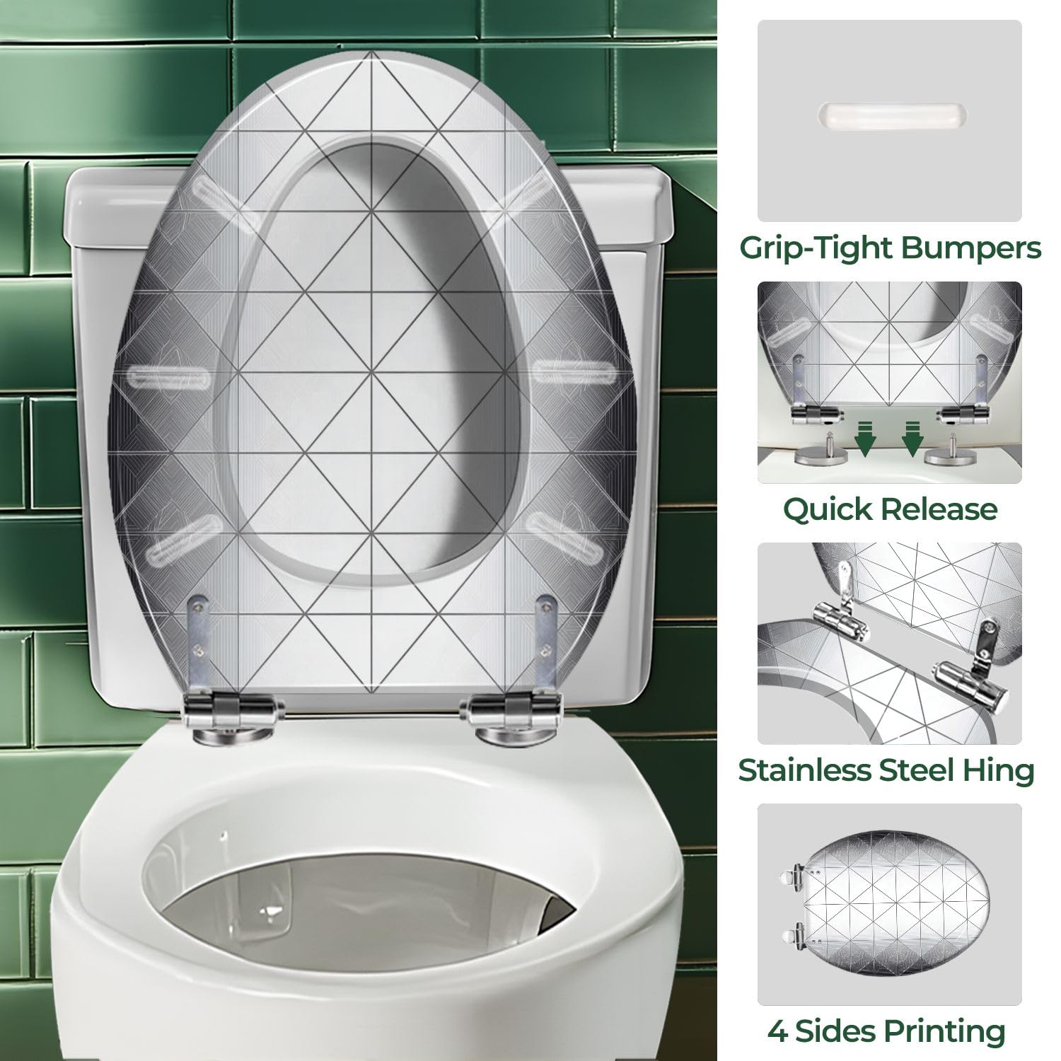 Sedile WC allungato in resina per bagno