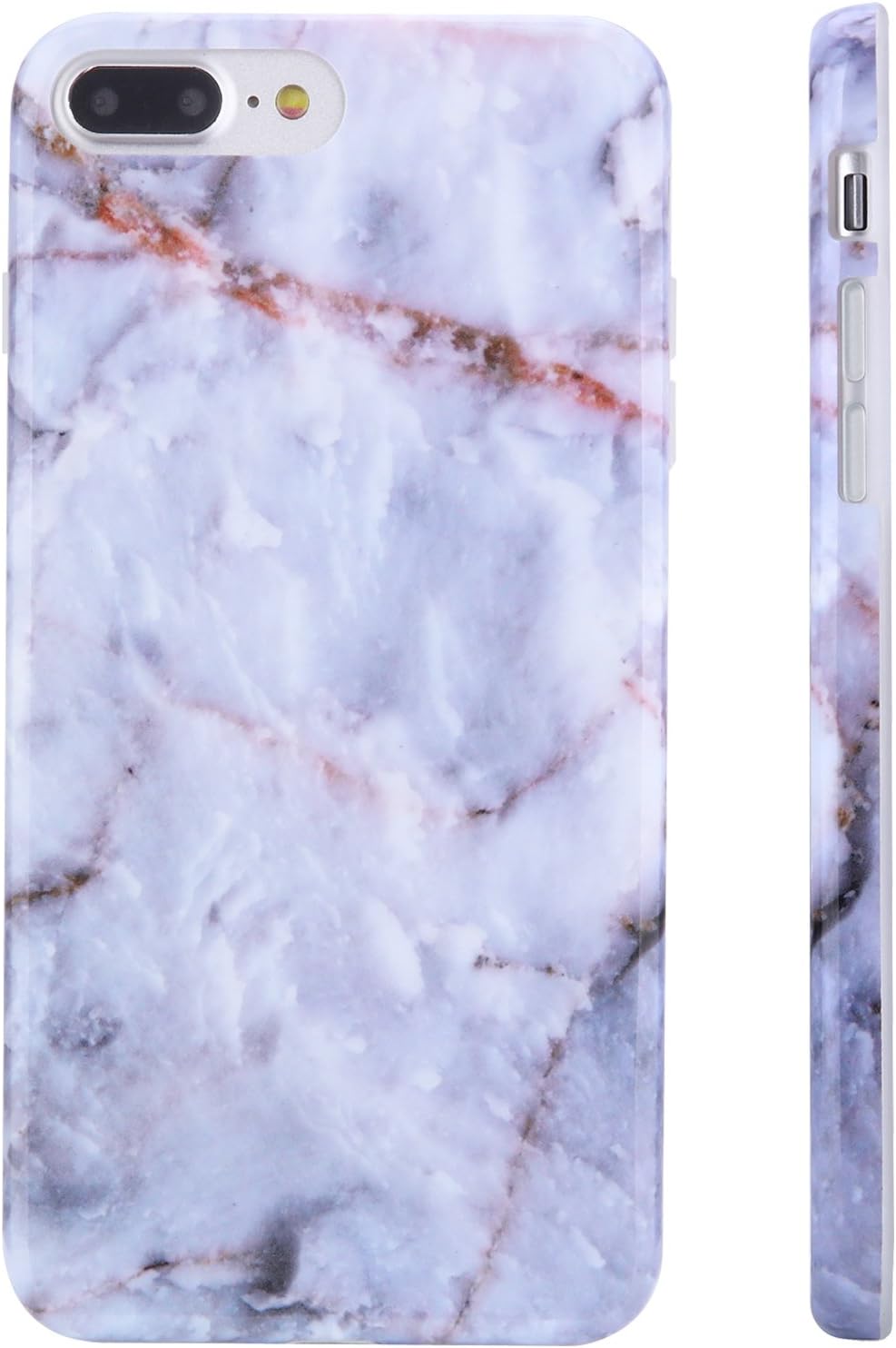 White and Gold Marble iPhone 7 Plus Case, iPhone 8 Plus Case,KINFUTON IMD TPU Anti Scratch Sleek Soft Case, Compatible with iPhone 7 Plus/iPhone 8 Plus 5.5" (Wthie Marble-K36)