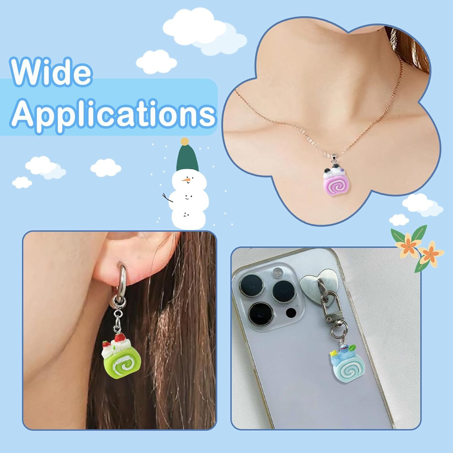 DanLingJewelry 30Pcs Flatback Cake Resin Charms Imitation Sweet Food Pendants Cute Fruit Cookie Cake Charms for DIY Necklace Jewelry Making - Image 7