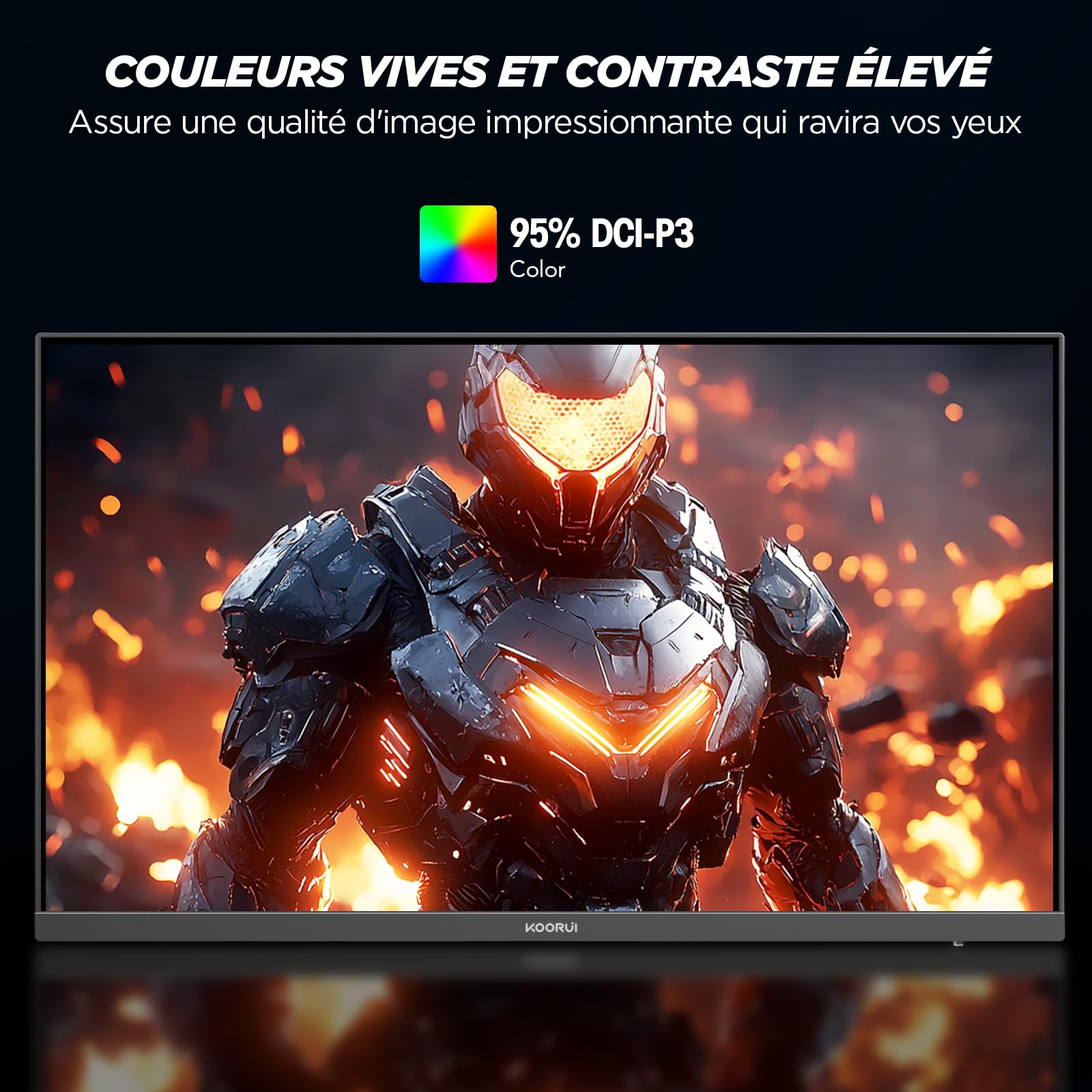 KOORUI G2511E Ecran PC Gamer 25 Pouces, 320Hz, Fast IPS, FHD 1080P Ecran Gaming, 1ms, HDR400, Adaptive Sync, Compatible VESA 75x75mm, HDMI 2.0/DP1.4, Réglage en Hauteur