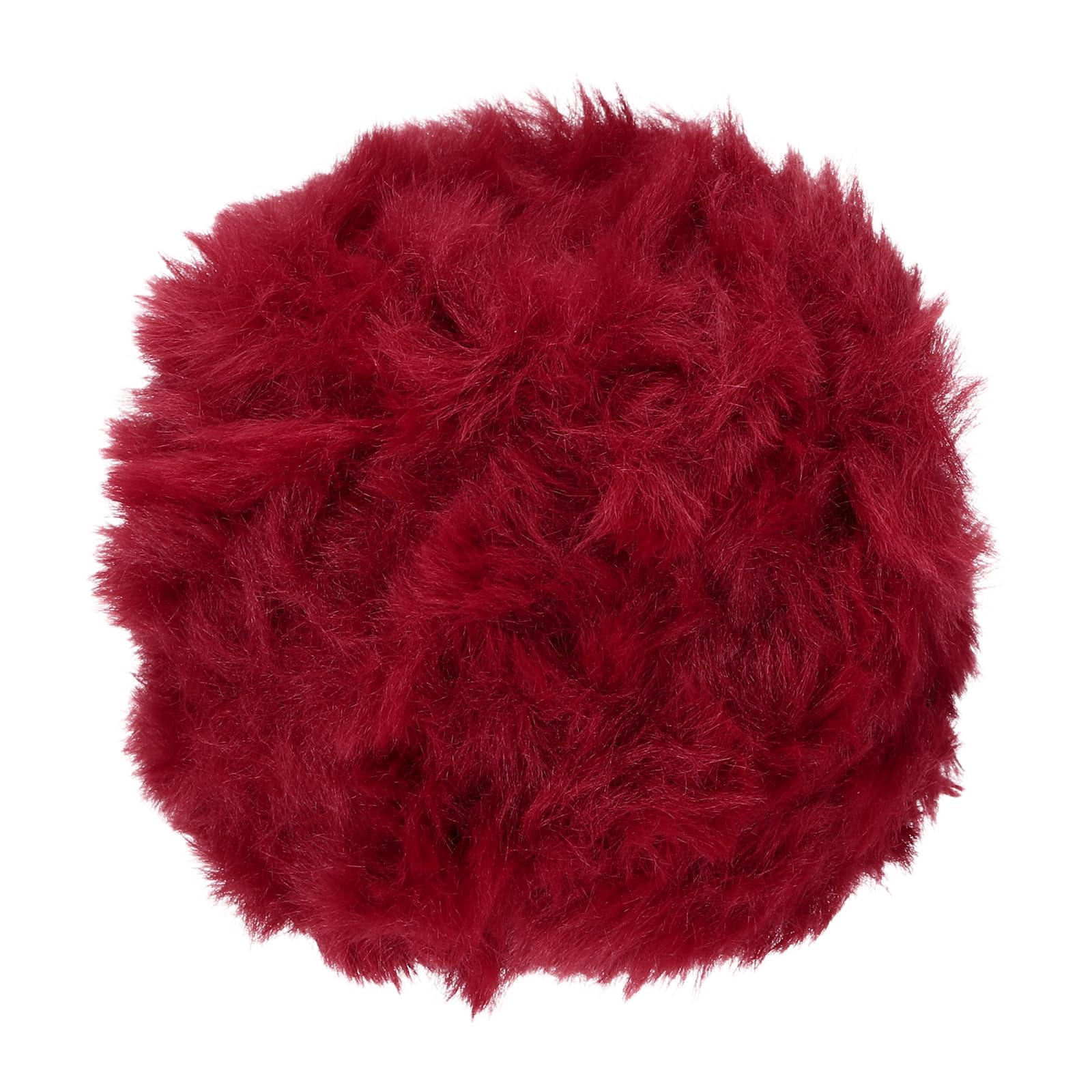 PATIKIL 70 Yards Faux Fur Yarn, 1 Skeins Fuzzy Yarn Crochet Fluffy Soft Chunky Polyester Plush Fur Eyelash for Crocheting Knit Blanket Rug Sweater Scarf Hat Bear Craft, Dark Red