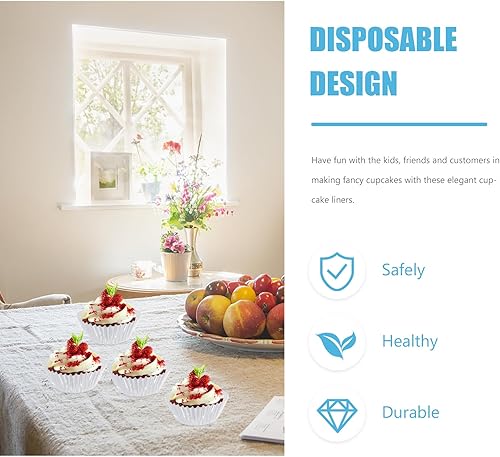 Miniatura 5 de 100 piezas de papel de aluminio para magdalenas, tazas de hornear plateadas gruesas para magdalenas, mini pasteles, aperitivos de fiesta