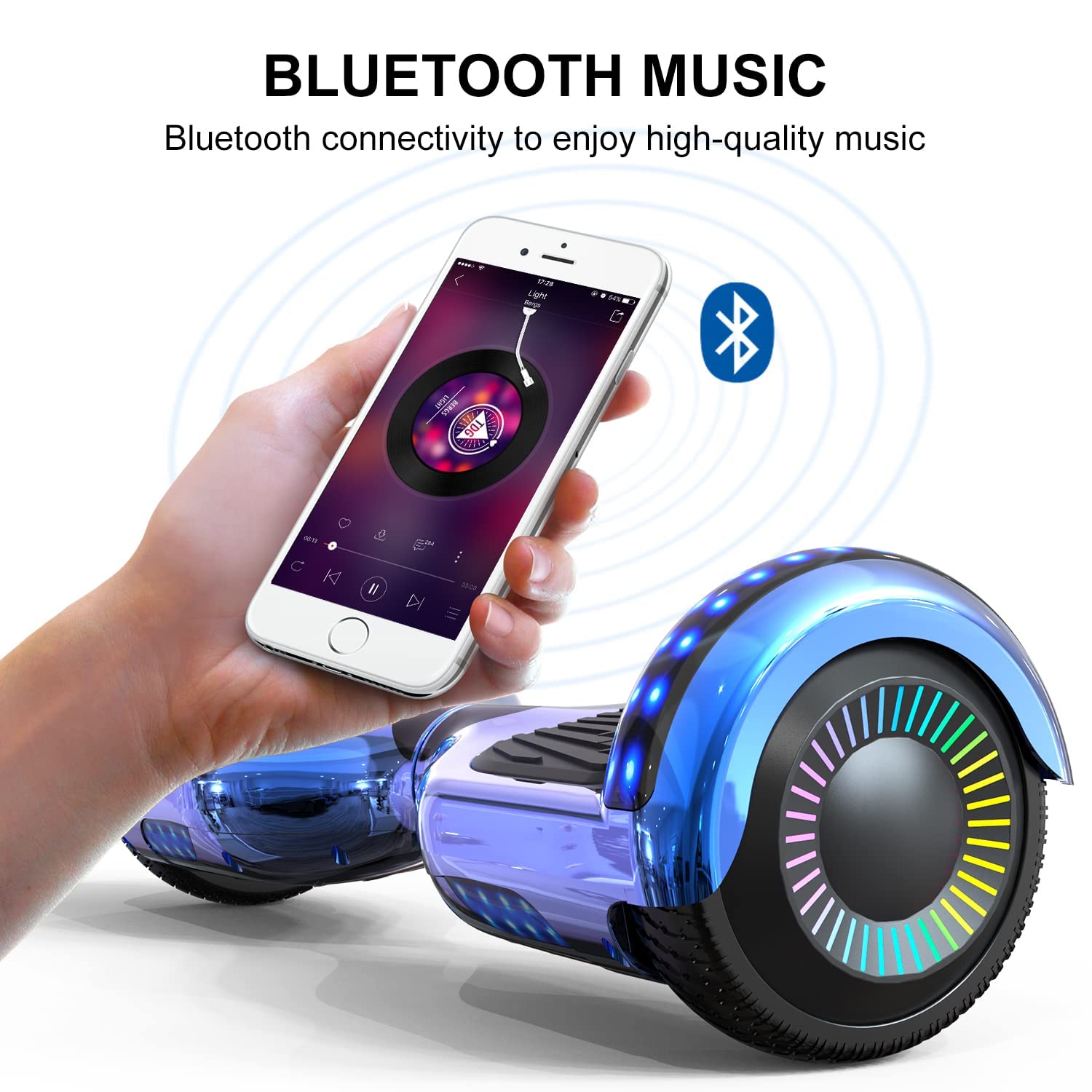 GeekMe Hoverboards,Hoverboards für Kinder,Hoverboards mit Bluetooth-Lautsprecher,Schöne LED-Leuchten,Geschenk für Kinder, Z1+