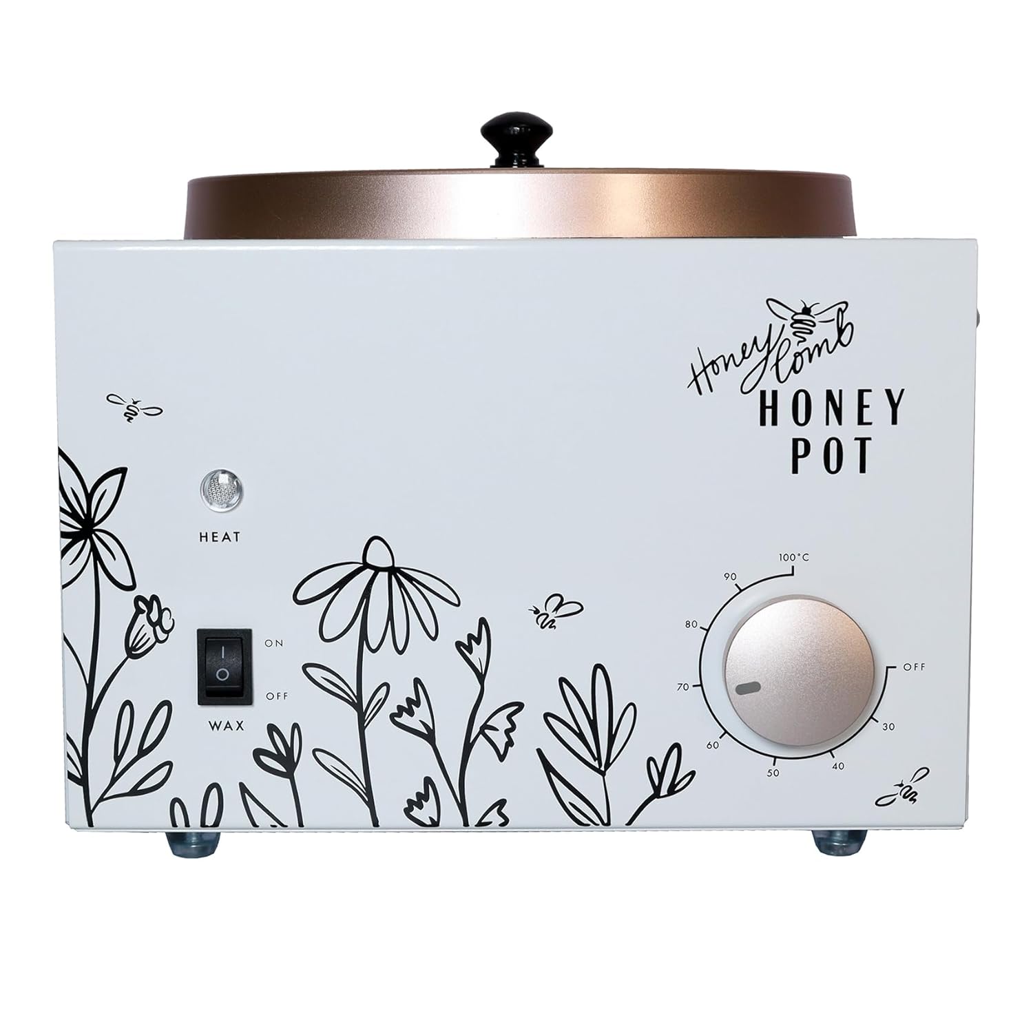Honeycomb Wax Co Large Honey Pot - Wax Warmer for Hair Removal, 7 lbs, Salon Quality for Professionals, Adjustable Temperature. For Professional Estheticians & Home Salon (7lb (Pack of 1)