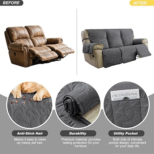 Vista 79 de Funda para silla reclinable 100% impermeable, fundas de silla reclinable para silla reclinable, funda de tela antideslizante para sala de estar