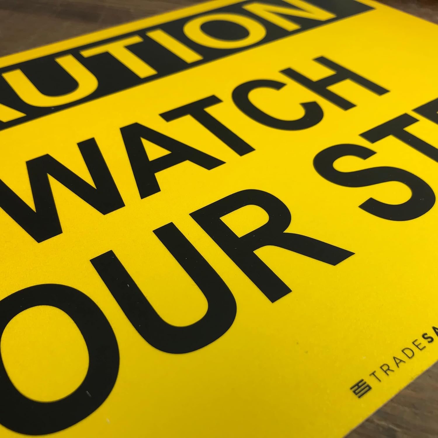TRADESAFE Watch Your Step Sign, Caution Sign, Quick Install Aluminum Safety Sign, Light Reflective, UV-Resistant, Waterproof Signs for Business, 14” X 10” Safety Signs &