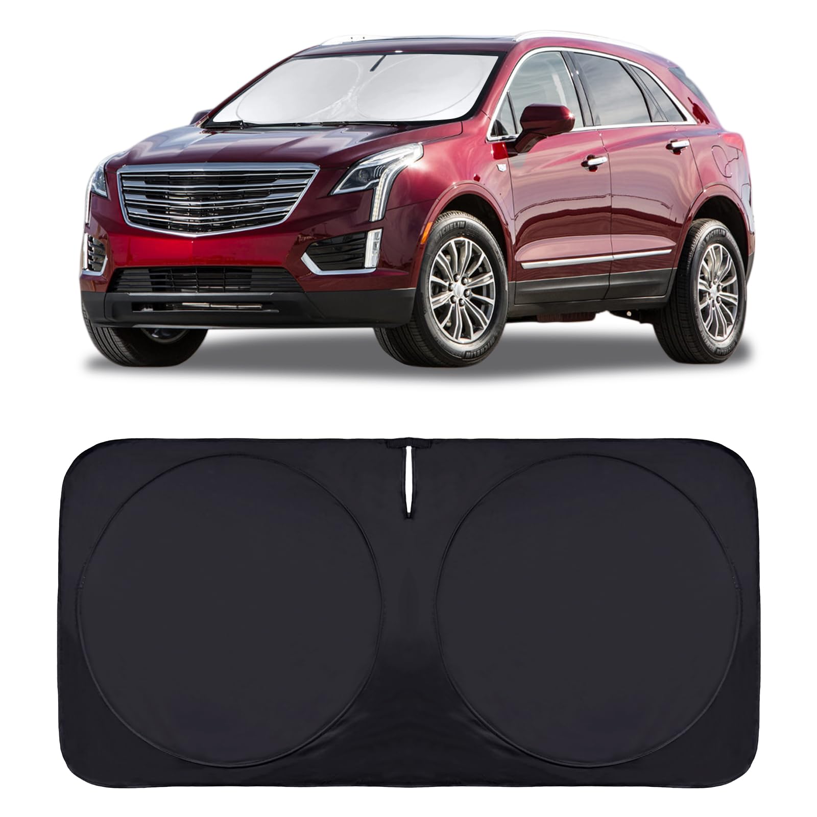 for Cadillac XT5 CT4 CTS CT5 XTS 2017 2018-2025 2026 Windshield Sun Shade | Custom Fit Cadillac SRX Sunshades Front Windows Shield Cover Accessories Sun Visor