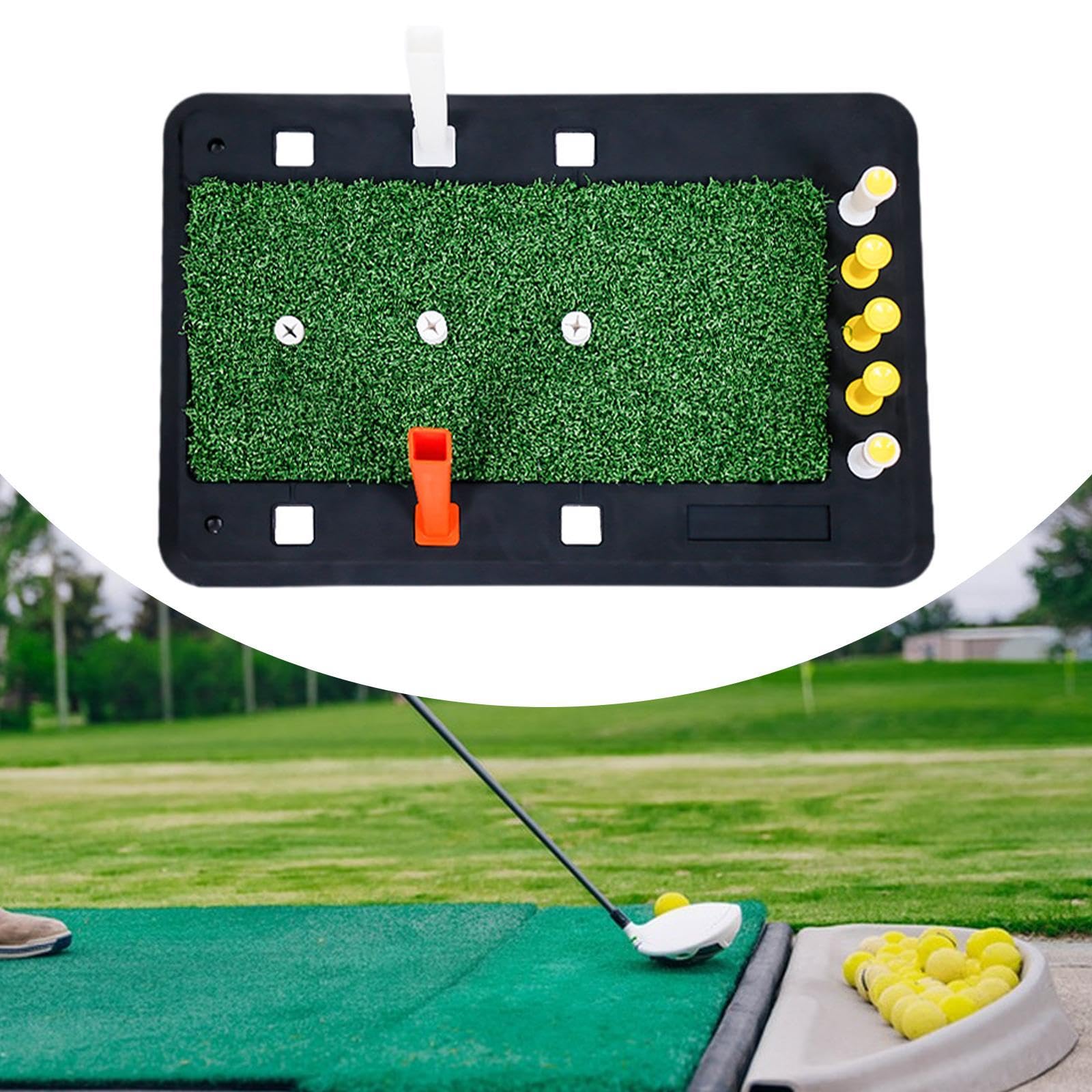 QSTDGVPW Golf Hitting Mat, Golf Practice Mat, Multifunctional Golf Swing Training Aid, Golf Gift