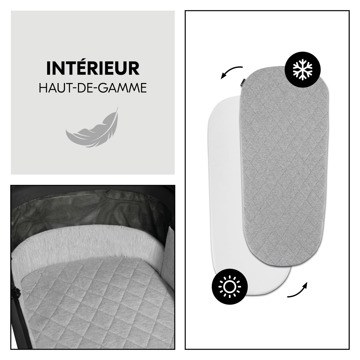 hauck Poussette 2 en 1 avec Pneus en caoutchouc, Comfort N Care Set Black | De la naissance à 22 kg (4 ans), nacelle à boutons mémoire, siège réversible avec couvre-jambes, UPF 50+, adaptateurs cosy