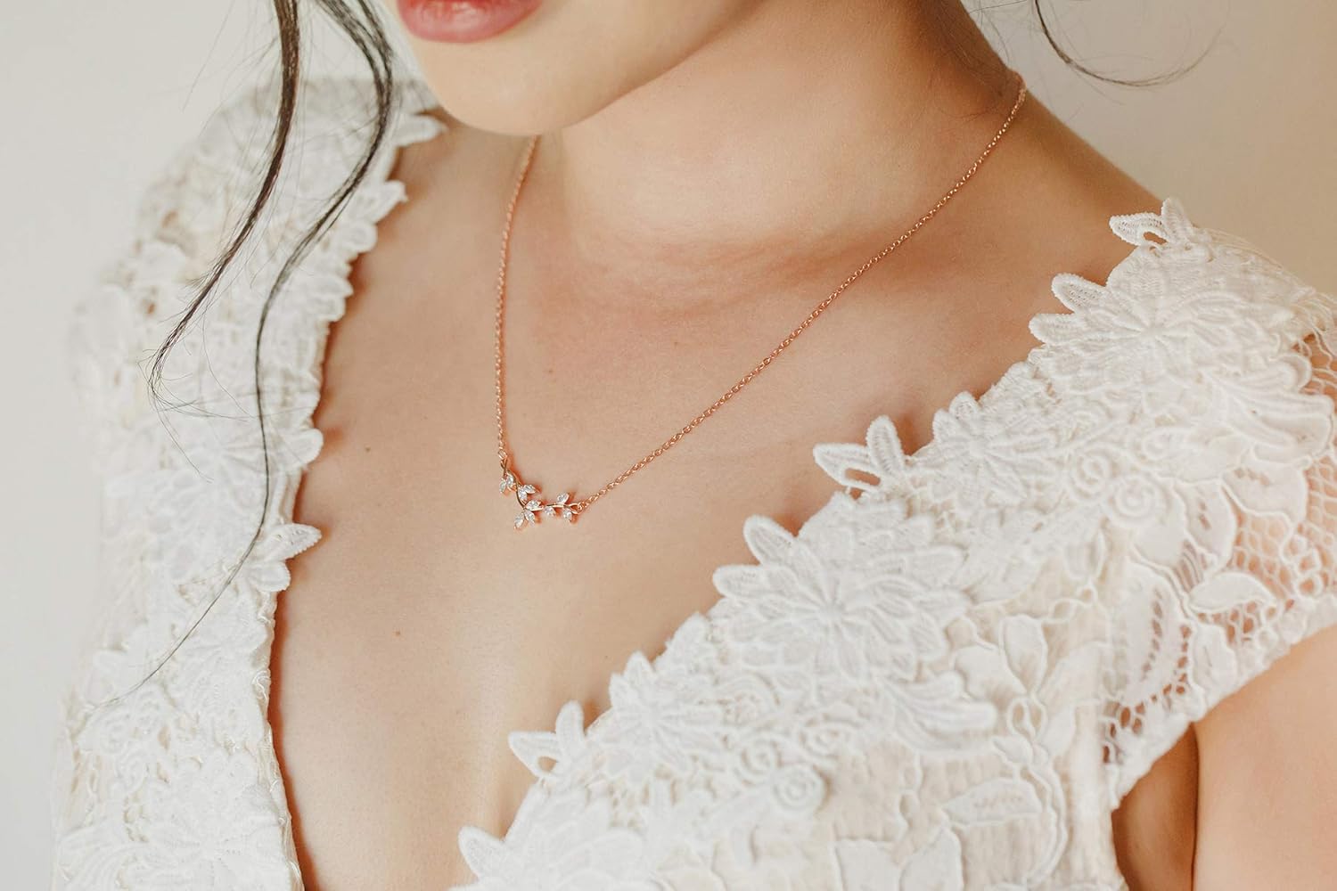 SWEETV Crystal Wedding Bridal Backdrop Necklace for Brides, Cubic Zirconia Vine Dainty Back Pendant Necklace for Women, Bridesmaid Gift - Image 3