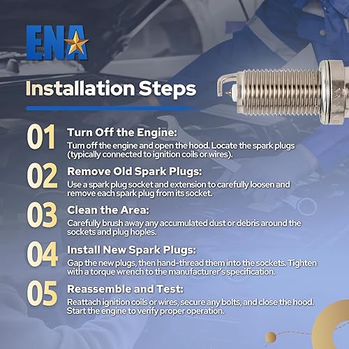 Miniatura 8 de ENA Juego de 5 bujías iridio compatibles con Volvo C30 C70 S40 S60 S80 V50 V70 XC60 XC70 XC90 Impreza Legacy Outback Forester Baja Tribeca 9-2X LR2