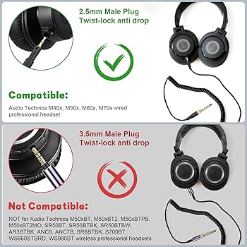 Amazon.com: Hizsoaor ATH-M50x Replacement Cable, Audio Cable
