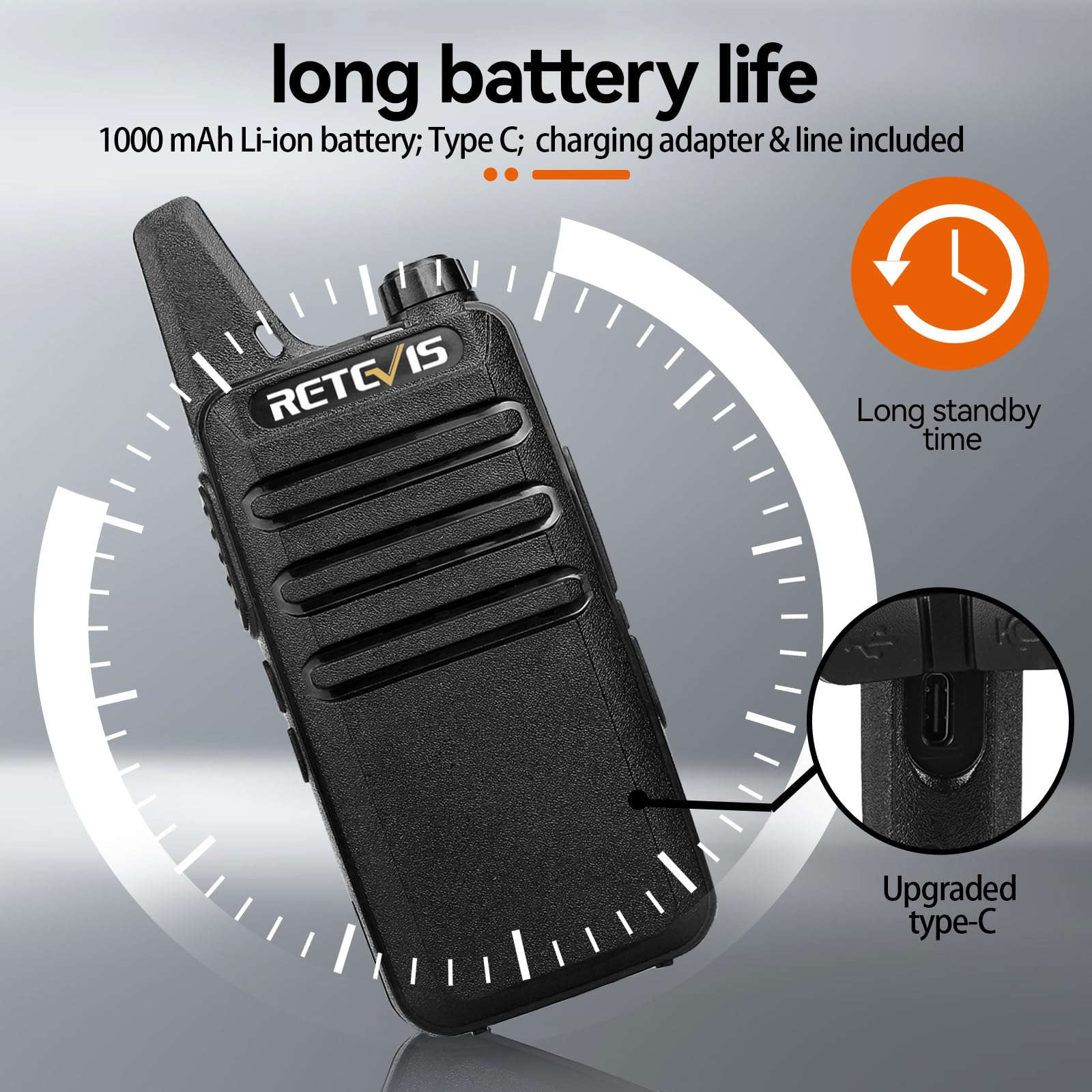 Retevis RT22 Compact & Lightweight FRS Walkie Talkies Long Range (4 Pack) — Amazon image 3