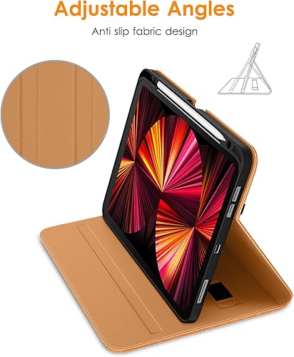 Miniatura 8 de DTTO Funda para iPad Pro de 11 pulgadas de 43221 generación 2022202120202018, funda de piel sintética de alta calidad con correa de mano, compatible