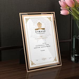 GraduatePro A4 Certificate Frame Diploma Graduation with Mount University Wooden for Wall Hanging and Tabletop Glass Awards