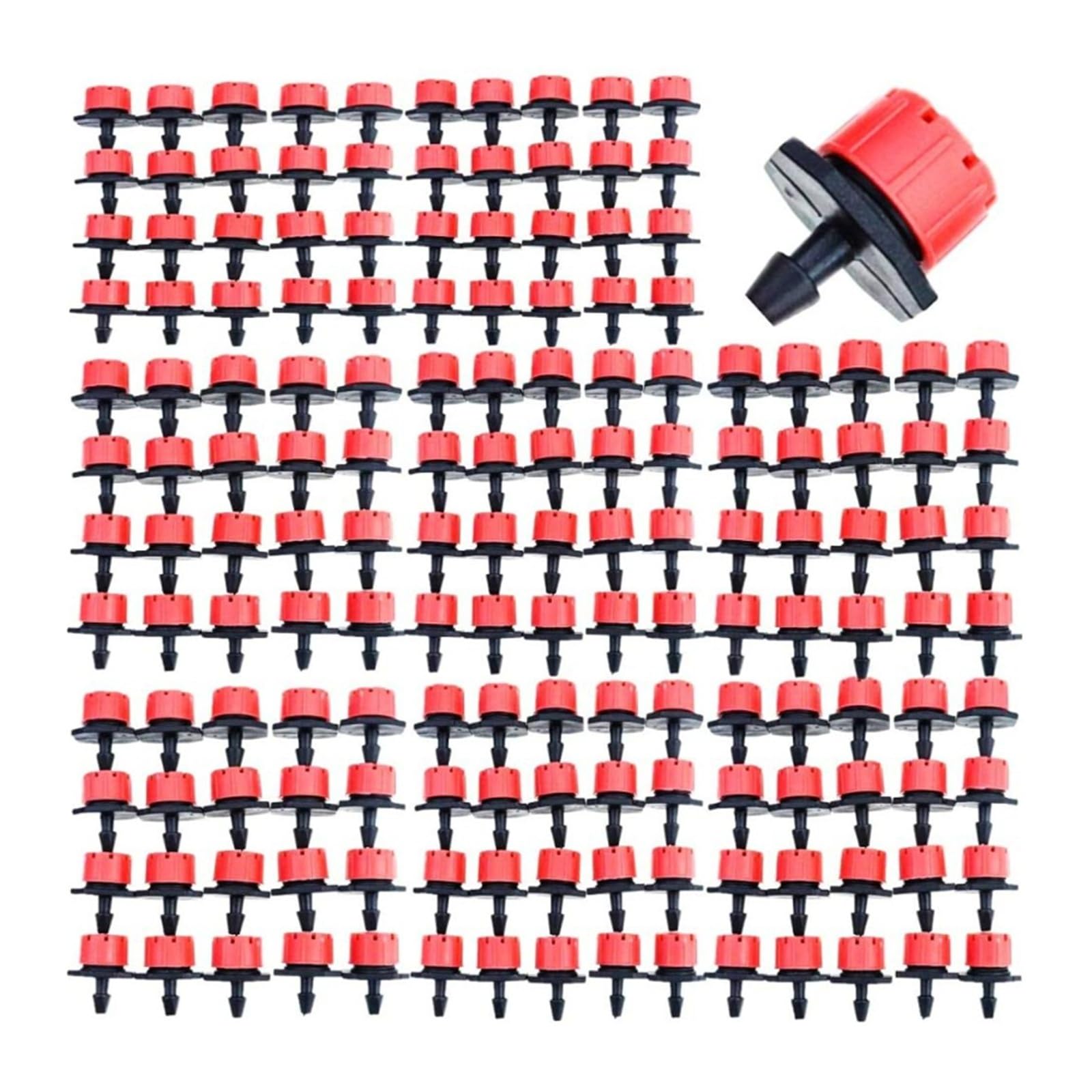 Gotero ajustable de 8 orificios for microirrigación, 50/100 Uds. | Emisor aspersor regulable for sistemas de riego por microgoteo.(Green 100Pcs)