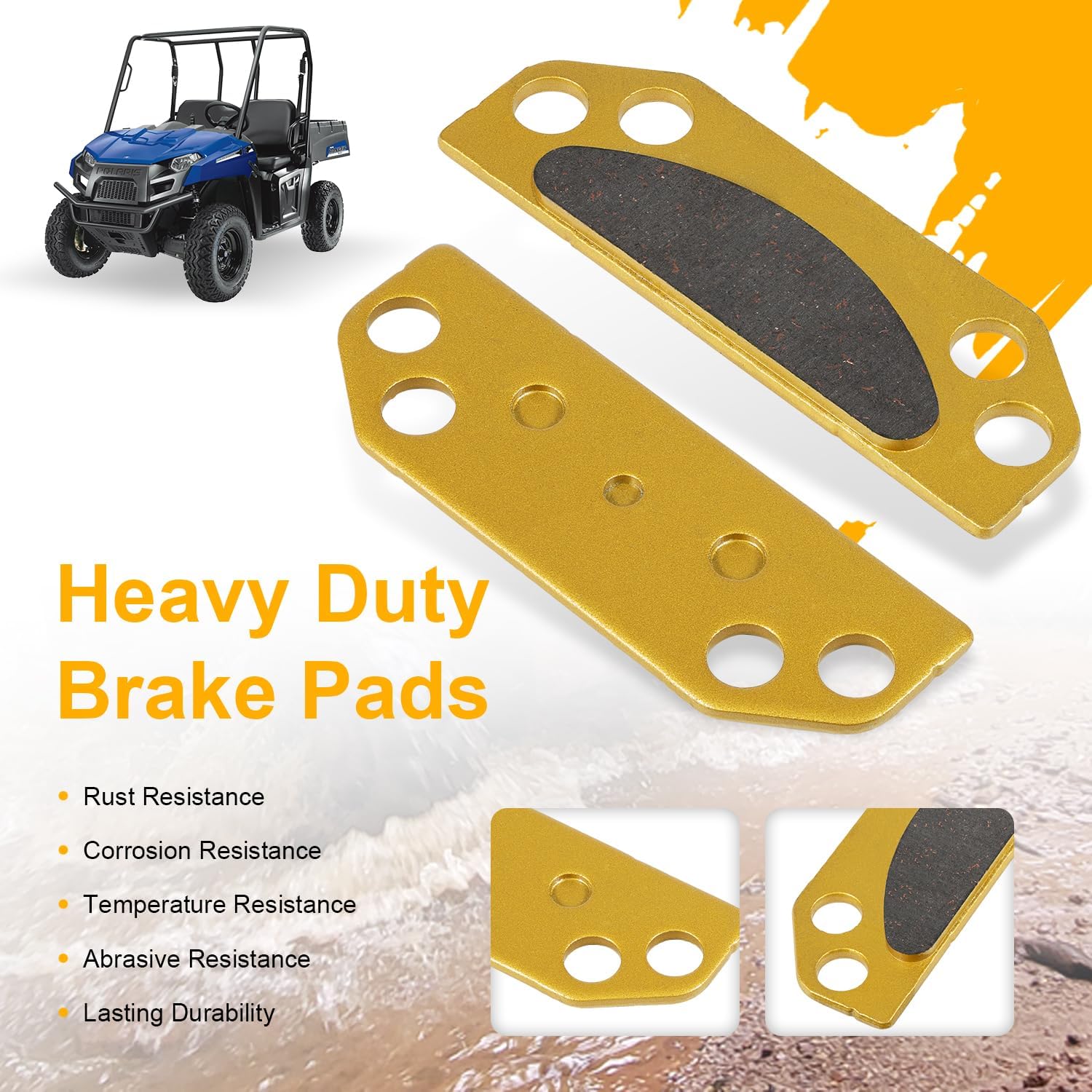 Parking Brake Pad, Shims & Springs Kit Fit for Polaris Ranger 2005-2015 500 700 800 900 XP EFI Crew, Replaces for 2203148 2203147