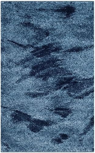 Miniatura 11 de SAFAVIEH Colección Retro Alfombra Extra Grande - 11' x 15', Celeste Claro & Azul, Diseño Moderno Abstracto, Sin Desprendimientos y Fácil Cuidado,