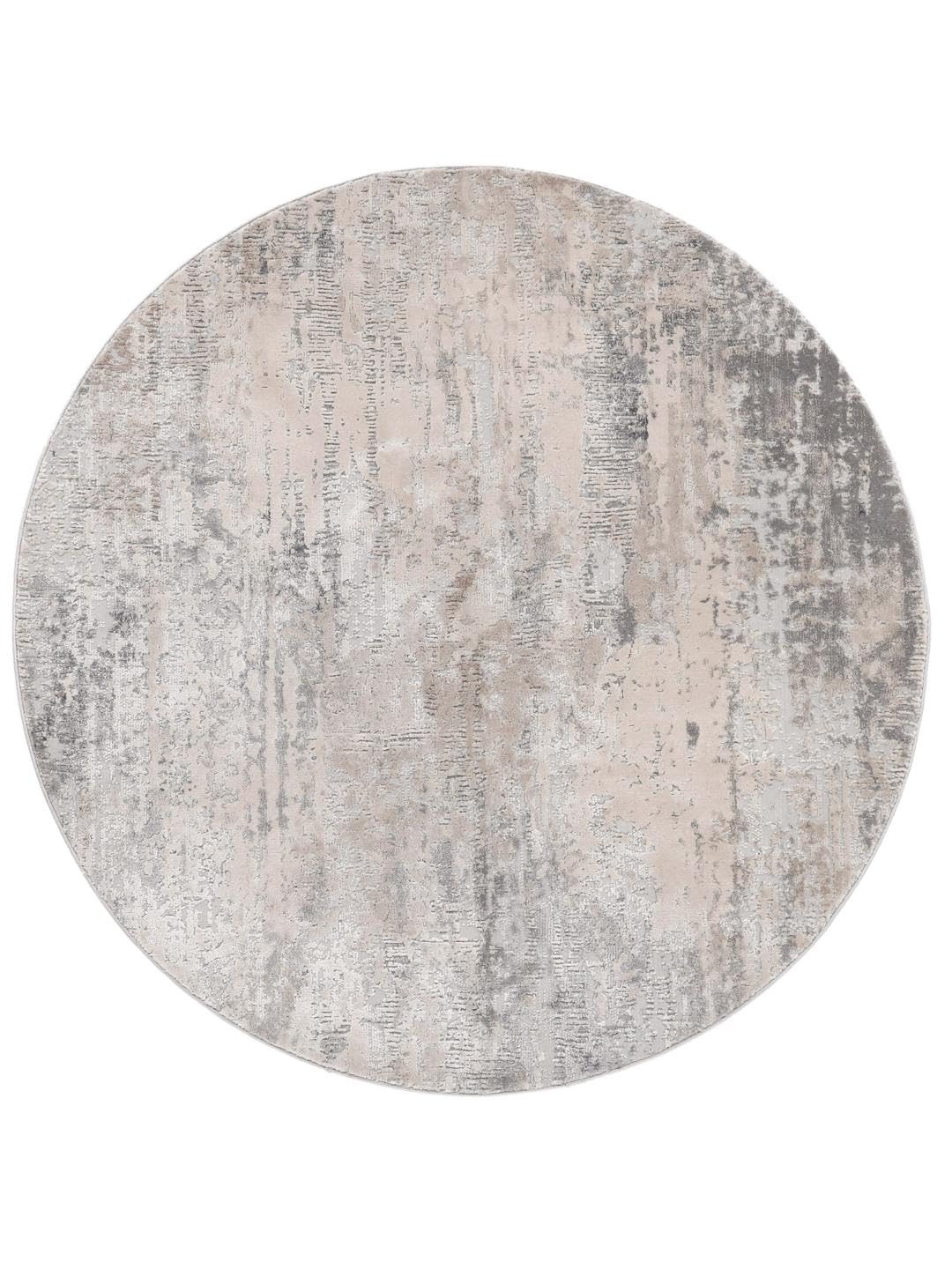 RugVista Ritz Tappeto, Ø 150 cm, Chiaro Grigio | Vintage, Rotonda, Pelo medio, Lavabile solo a secco, Oeko-Tex 100, Soggiorno, Sala da pranzo, Camera da letto, Cucina