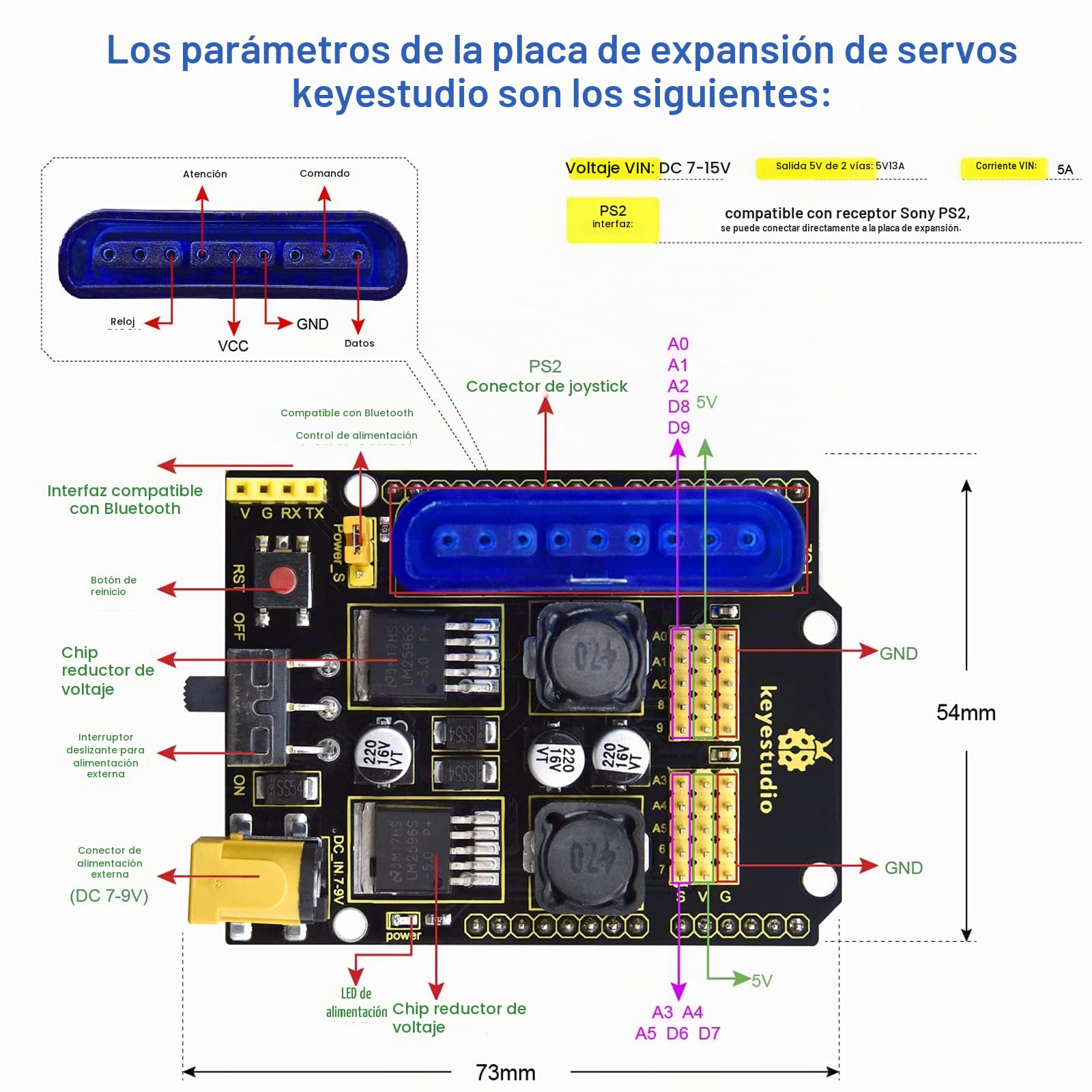 KEYESTUDIO Brazo robótico mecánico con Abrazadera de Garra robótica con servos para Arduino UN0 IDE