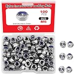 LEONTOOL 100 Pcs M3 x 0.5mm Nylon Inserted Self Locking Nuts Hex Lock Nuts Assortment 304 Stainless Steel Self Clinching Nuts Finish Hex Lock Nut Plain Finish Inserted Hex with Storage Box