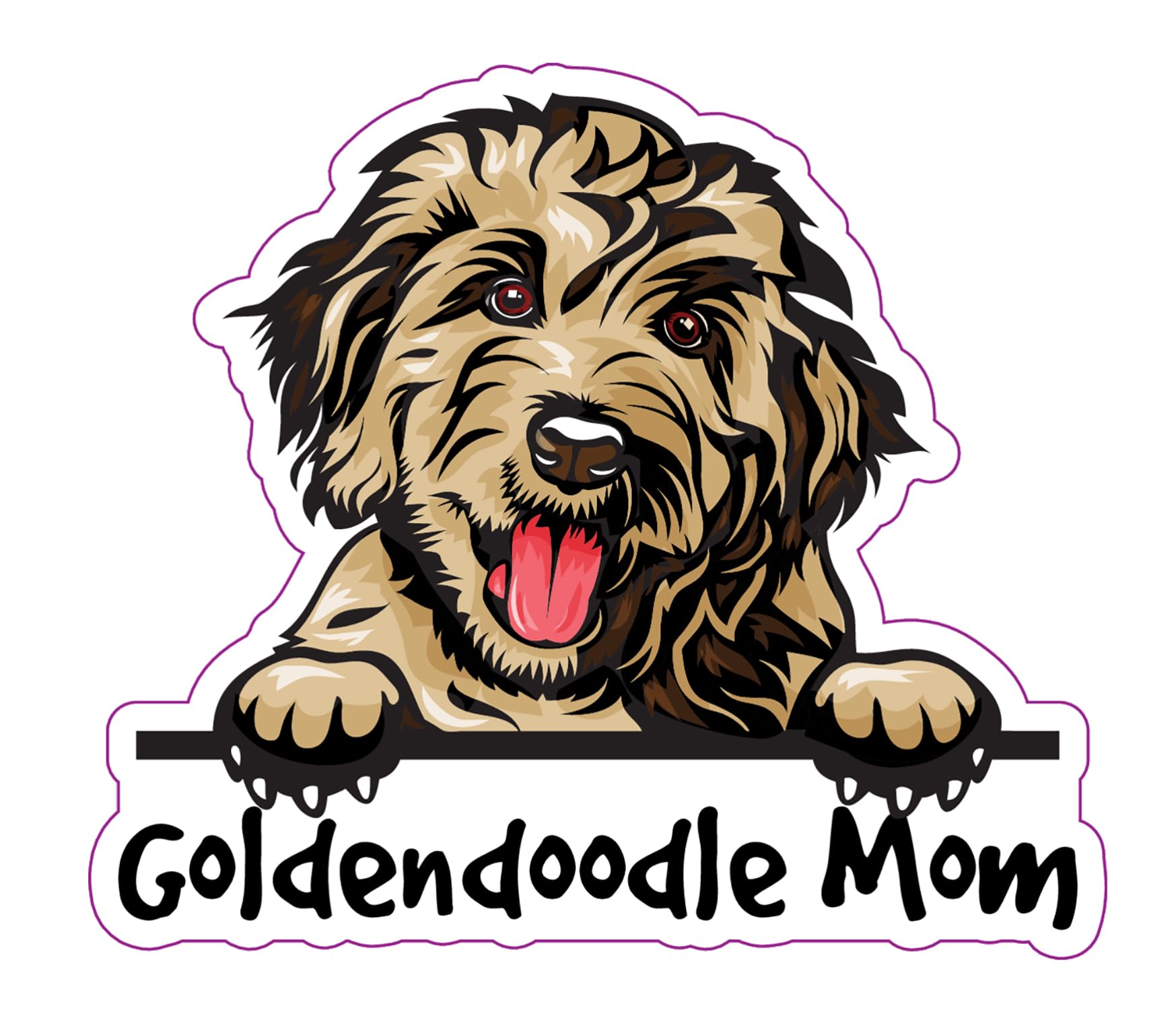 Autocollant Goldendoodle anti-bulles vinyle résistant pour camion et PC