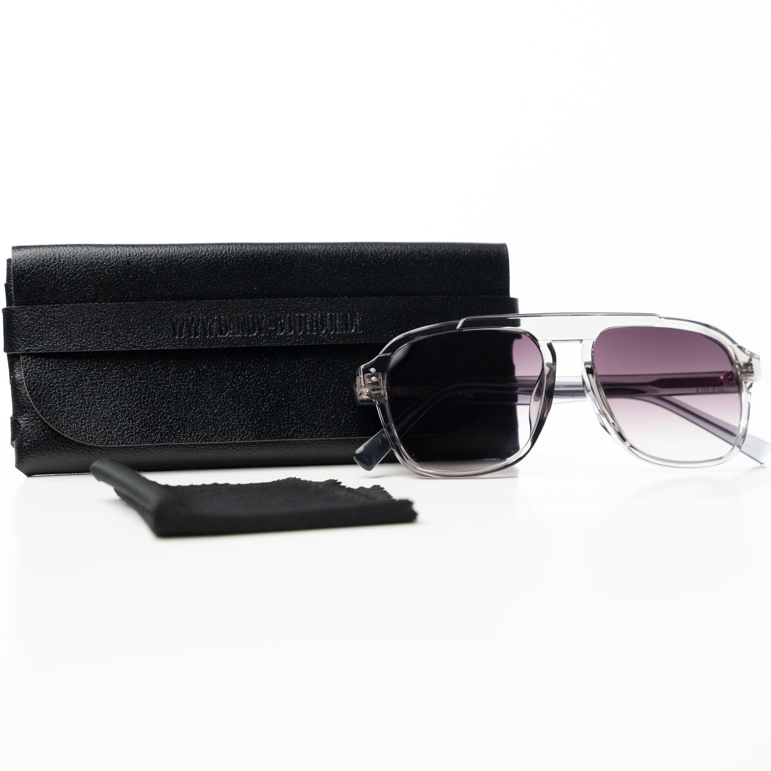 Toni Steel Charm Grauer Rahmen Graues Glas Sonnenbrille mit Verlauf, Glänzend Grau Transparenter TR90-Rahmen, UV400 Schutz, Gradient-Gläser