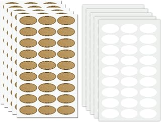 Top label Essential Oil Bottle Labels Stickers,Writabel Kraft Paper Stickers,270 Pcs Essential Oil Bottle Labels and 270 Pcs Label Protectors