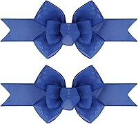 Vista 7 de 2 Piezas Lazos de Arpillera Prefabricados Hechos a Mano con Cinta con Alambre Azul Real para Coronas Decoraciones de Árbol Envoltura de Regalos