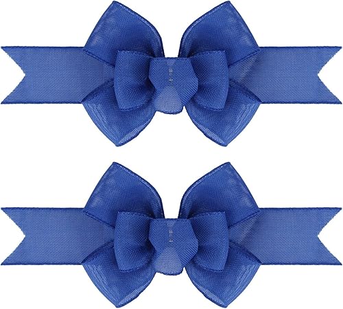 Miniatura 124 de 2 lazos de arpillera de Navidad, hechos a mano, prefabricados para coronas, adornos decorativos grandes de Navidad, decoración de árbol, lazos