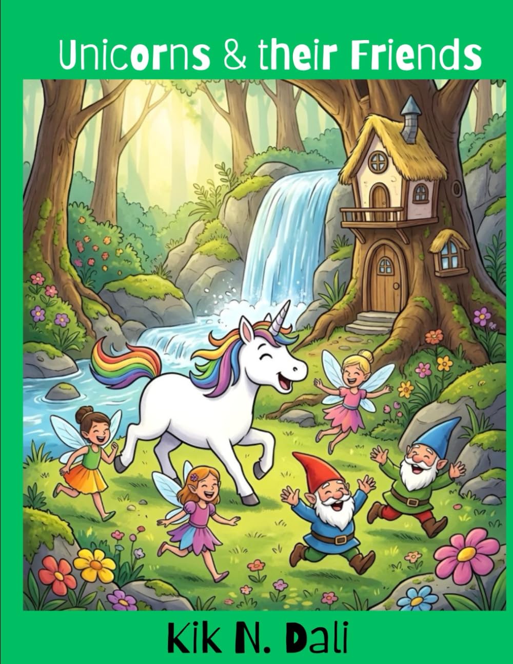 Unicorns & their Friends (Fun and Relaxing Coloring Books by Kik N. Dali)