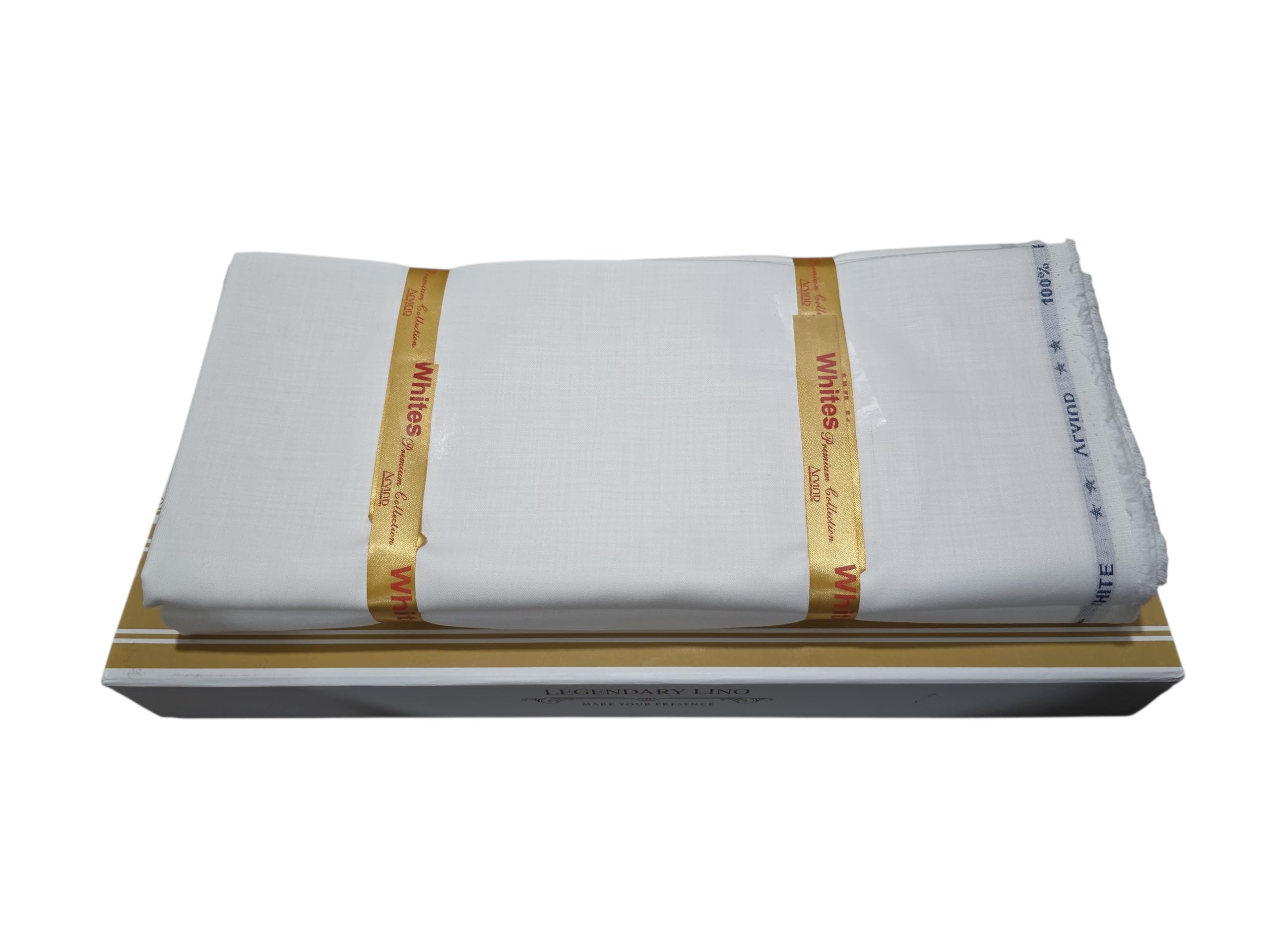 arvind Men's Premium Solid Cotton Shirt And Cotton Trouser Regular Unstitched Fabric Set Combo Gift Pack(White & White, Free Size)-picture-23