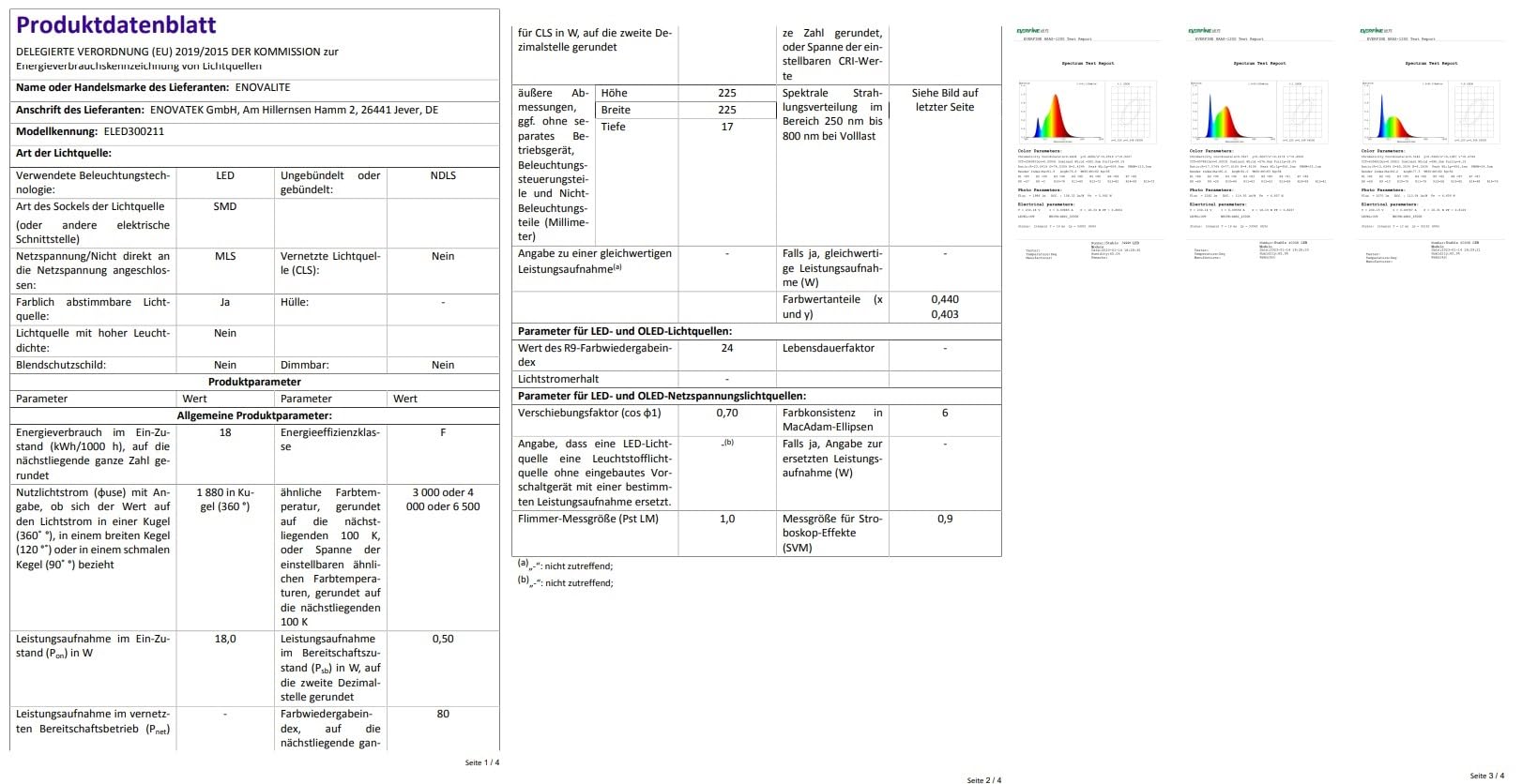 6er Set Multitalent LED Deckenleuchte - Panel mit einstellbarem Lochmaß - 18W 1880lm - Einbau/Aufbau Aufputz - 3000K 4000K 6000K CCT einstellbar - rund Ø225x17mm