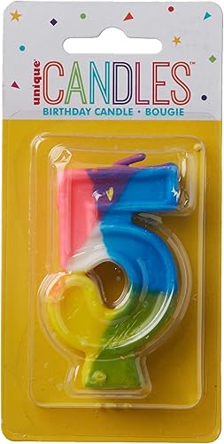 Miniatura 3 de Vela de cumpleaños única y vibrante número "2" arcoíris  2.75 pulgadas (1 unidad)  perfecta para celebraciones memorables de segundo cumpleaños