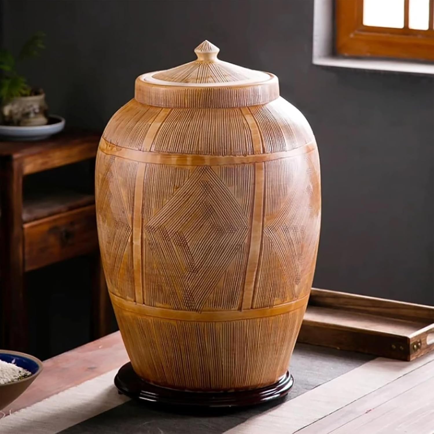 Hermetyczny ceramiczny pojemnik do przechowywania żywności z pokrywką, do organizacji kuchni i spiżarni, idealny do przechowywania ryżu, soi, kukurydzy, mąki i płatków owsianych