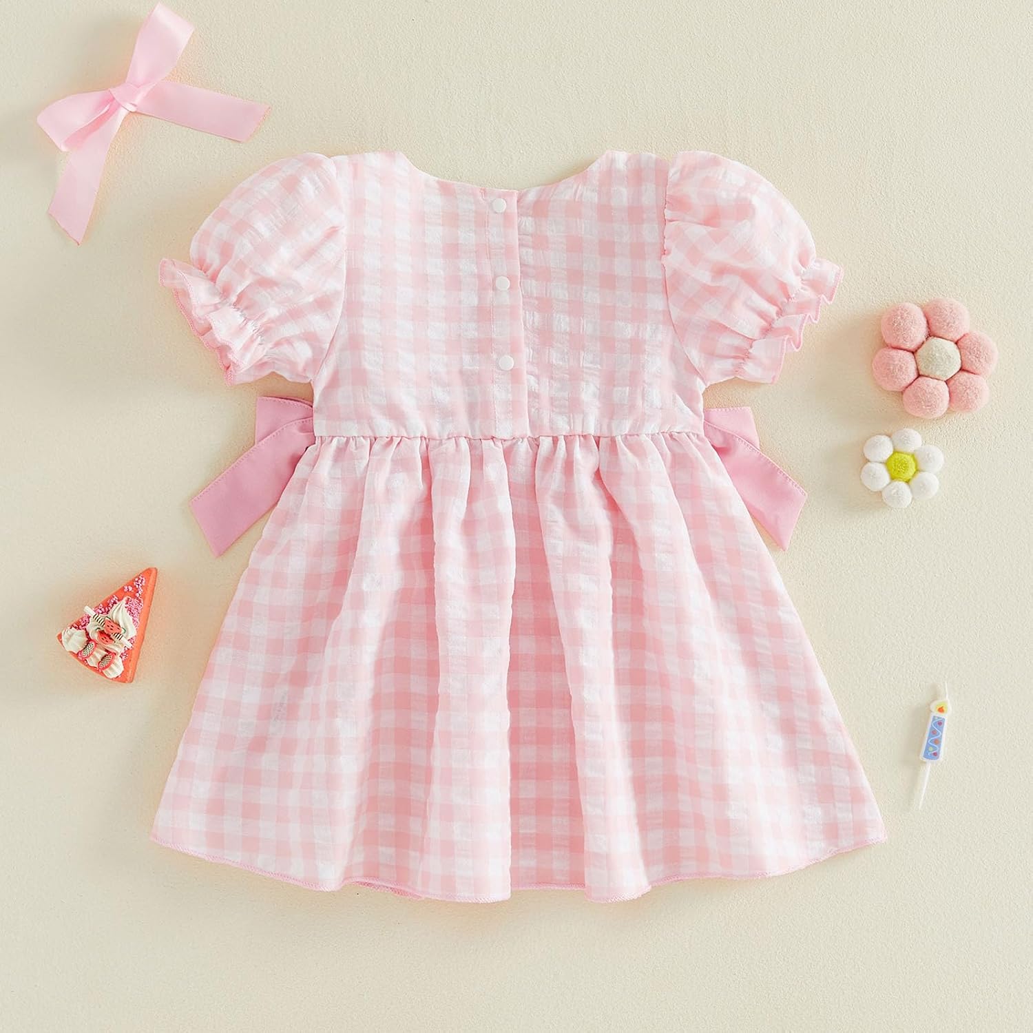 Toddler Baby Girl Birthday Outfit Silly Goose Smocked Dress Short Sleeve Birthday Girl Dress Cute Cake Smash Outfits - Image 7