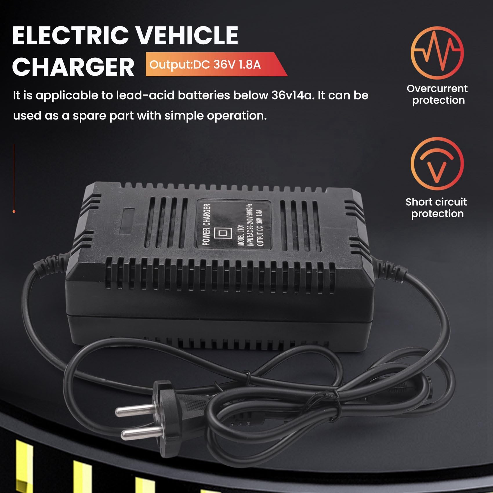 2X 36V 1.8A Chargeur de Batterie Au Plomb Chargeur de Fauteuil Roulant Chargeur de Chariot de Golf Vélo électrique Scooter Adaptateur Secteur Prise Européenne