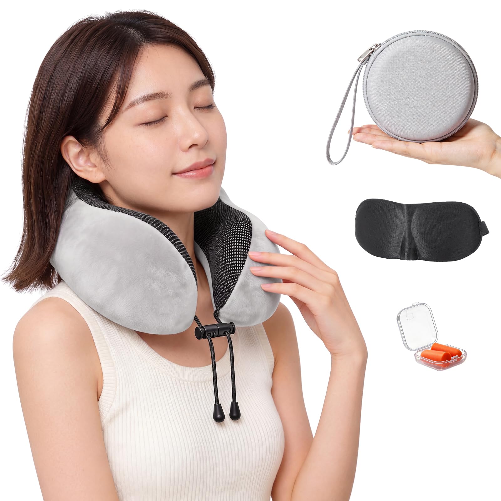 Amazon｜ネックピロー 飛行機 低反発 首枕 U型 360°サポート 携帯枕