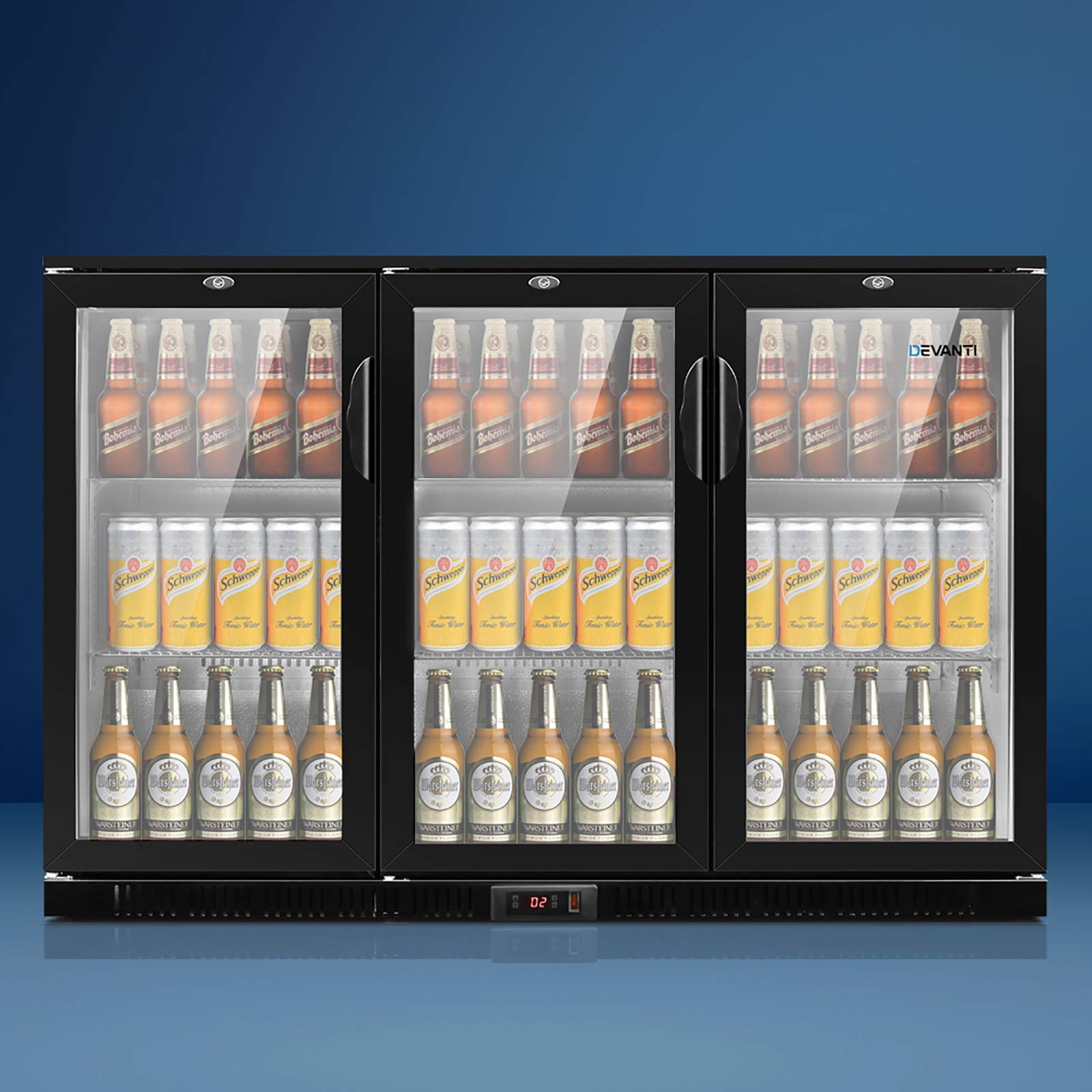 Devanti Bar Fridge 3 Glass Door Commercial Display Freeer Drink Beverage Cooler Black Amazon Com Au Kitchen Dining