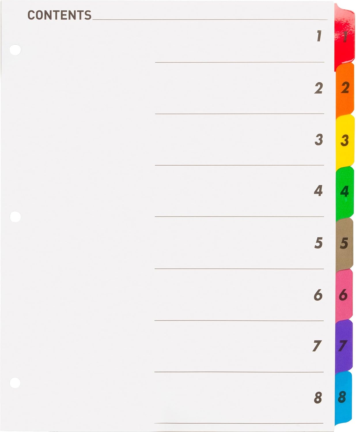 Business Source Table of Content Quick Index Dividers