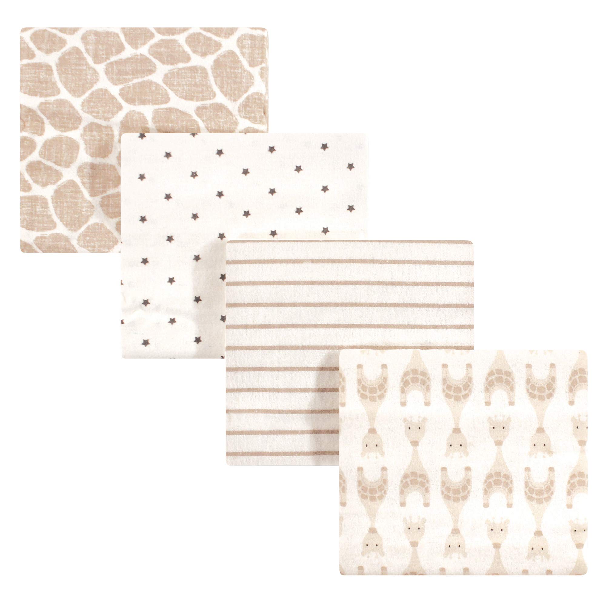Hudson Baby Unisex Baby Cotton Flannel Receiving Blankets, Neutral Giraffe, One Size