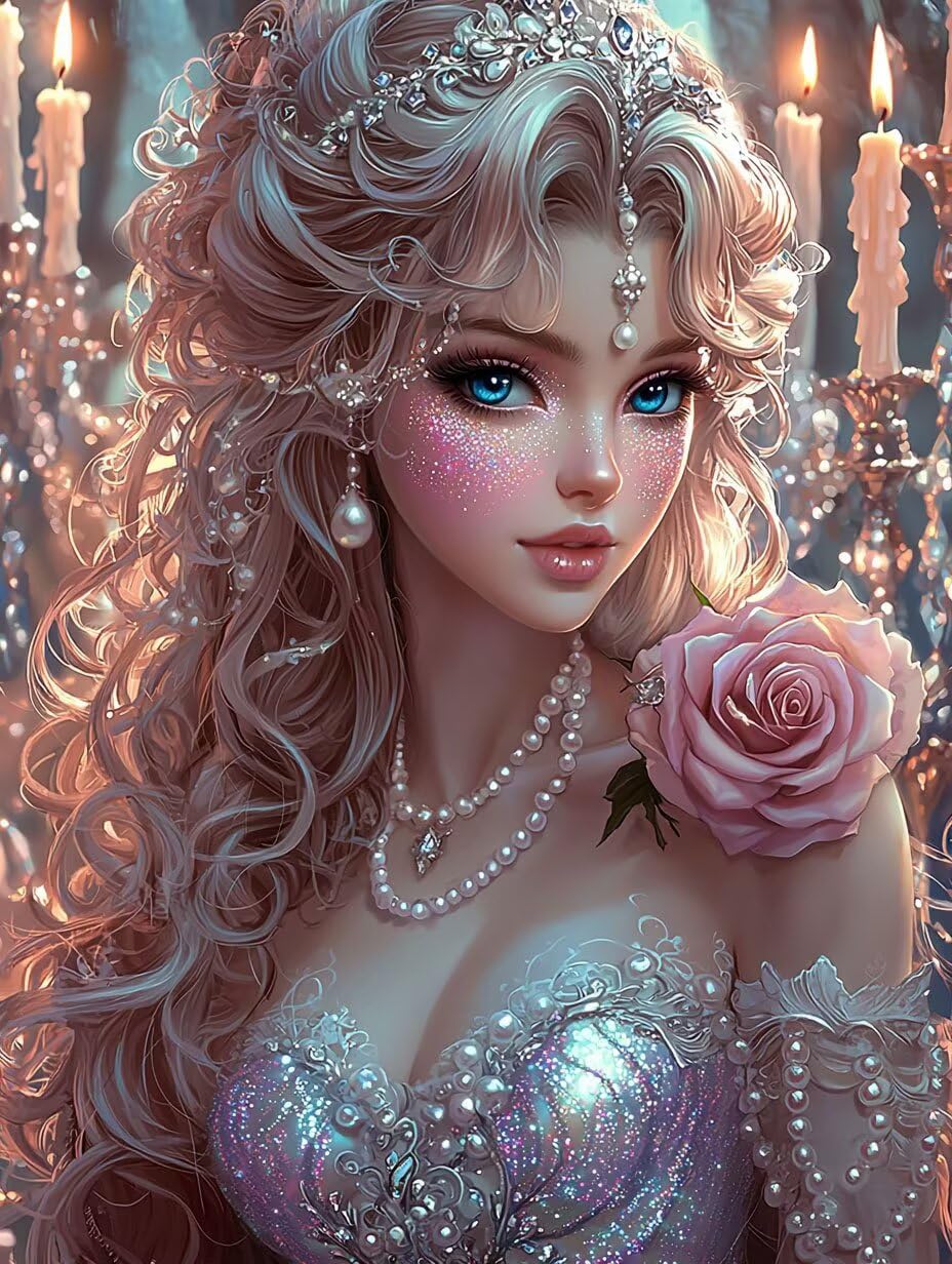 Schöne Prinzessin Malen Nach Zahlen Erwachsene Anfänger, 60x80cm c-656 | Handgemalt Ölgemälde Kit für Mädchen Jungen ab 7 8 9 Jahre, Rahmenlos, für die Wanddekoration zu Hause, DIY Acrylmalerei