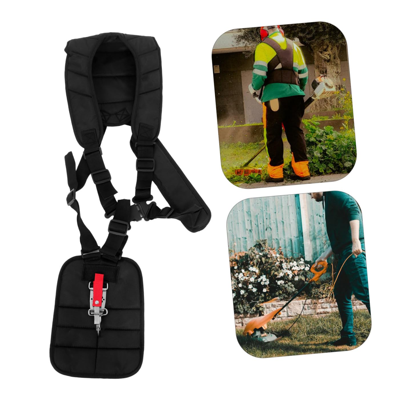 YARNOW Correa para Hombros Acolchada para Desbrozadora Doble Botonadura y Ajuste De Cintura para Trabajos De Jardinería Cómodos y Seguros