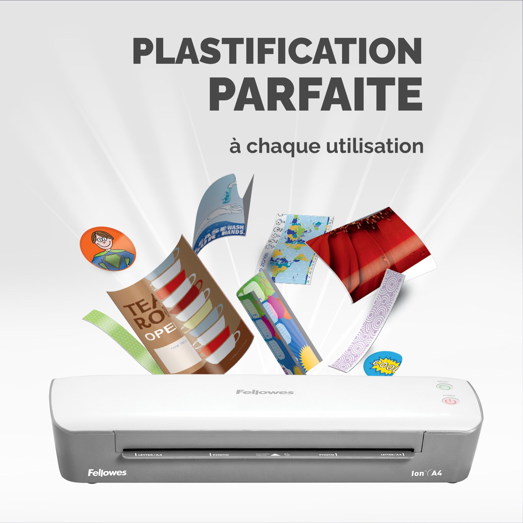 Fellowes Plastifieuse Ion A4 125 microns 30cm/min Blanc Gris