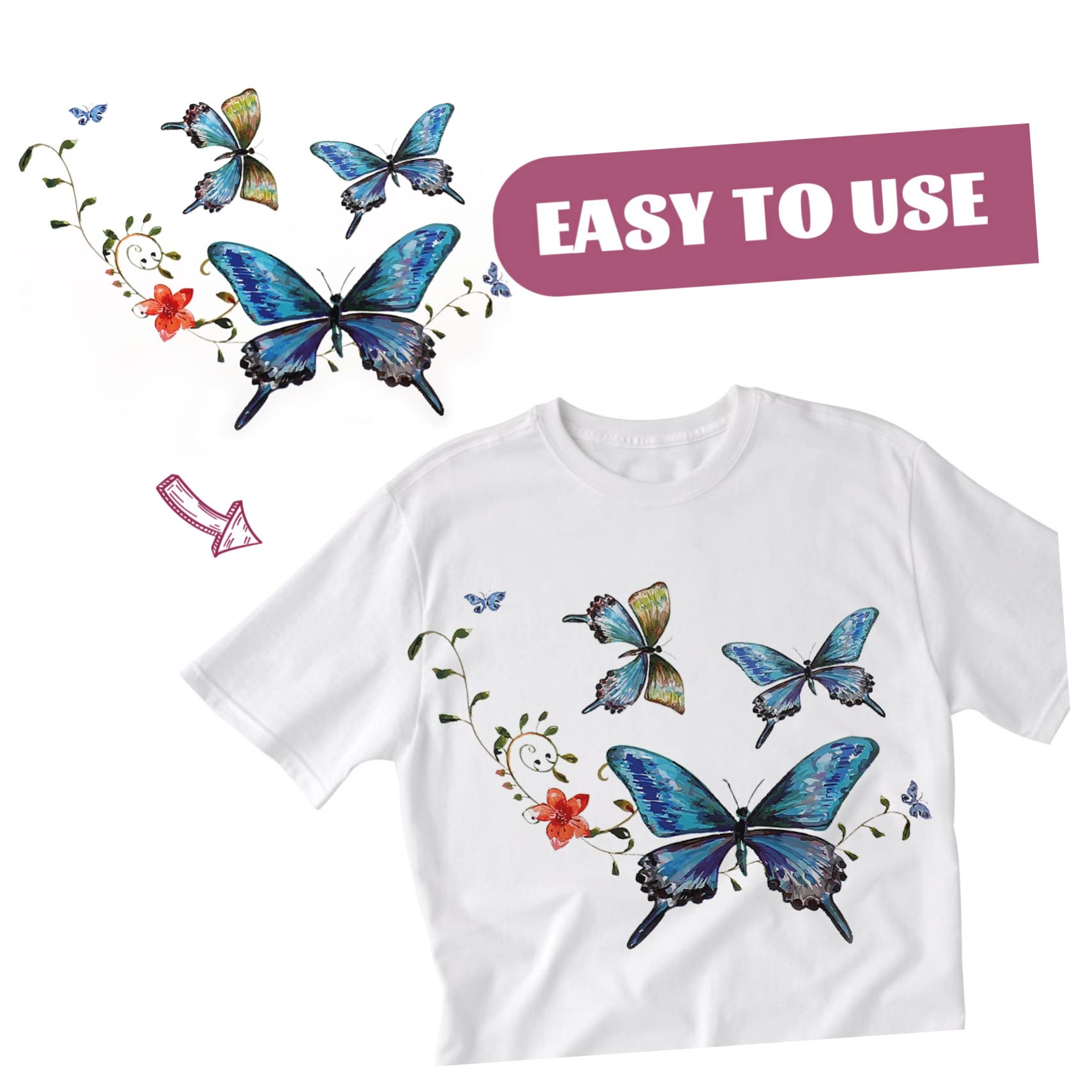 Tofficu 2pezzi Patch Termoadesivo Farfalla Colorata Adesivi Fai da Te per Decorare e Riparare Abbigliamento Jeans Borse e Accessori per Progetti Artigianali e Scrapbooking