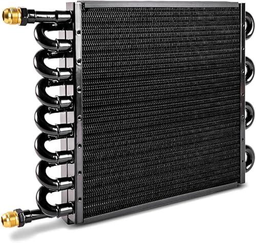 Miniatura 8 de BARTOO Kit universal de enfriador de aceite de transmisión de 516 pulgadas, kit de enfriador de aceite de aleta y tubo de 6 pasos de aleación de